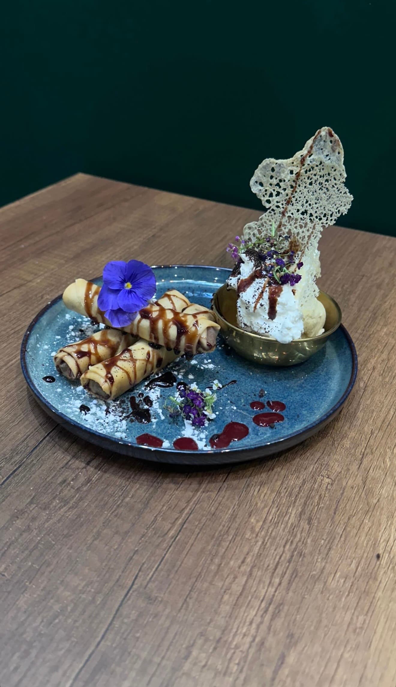 Roti soufflé, glace vanille